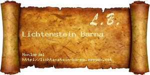 Lichtenstein Barna névjegykártya
